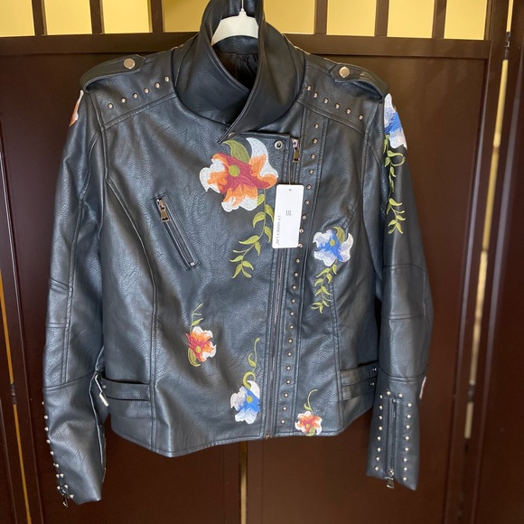 Ly Varey Lin Faux Leather Moto Jacket - Picture 1 of 12